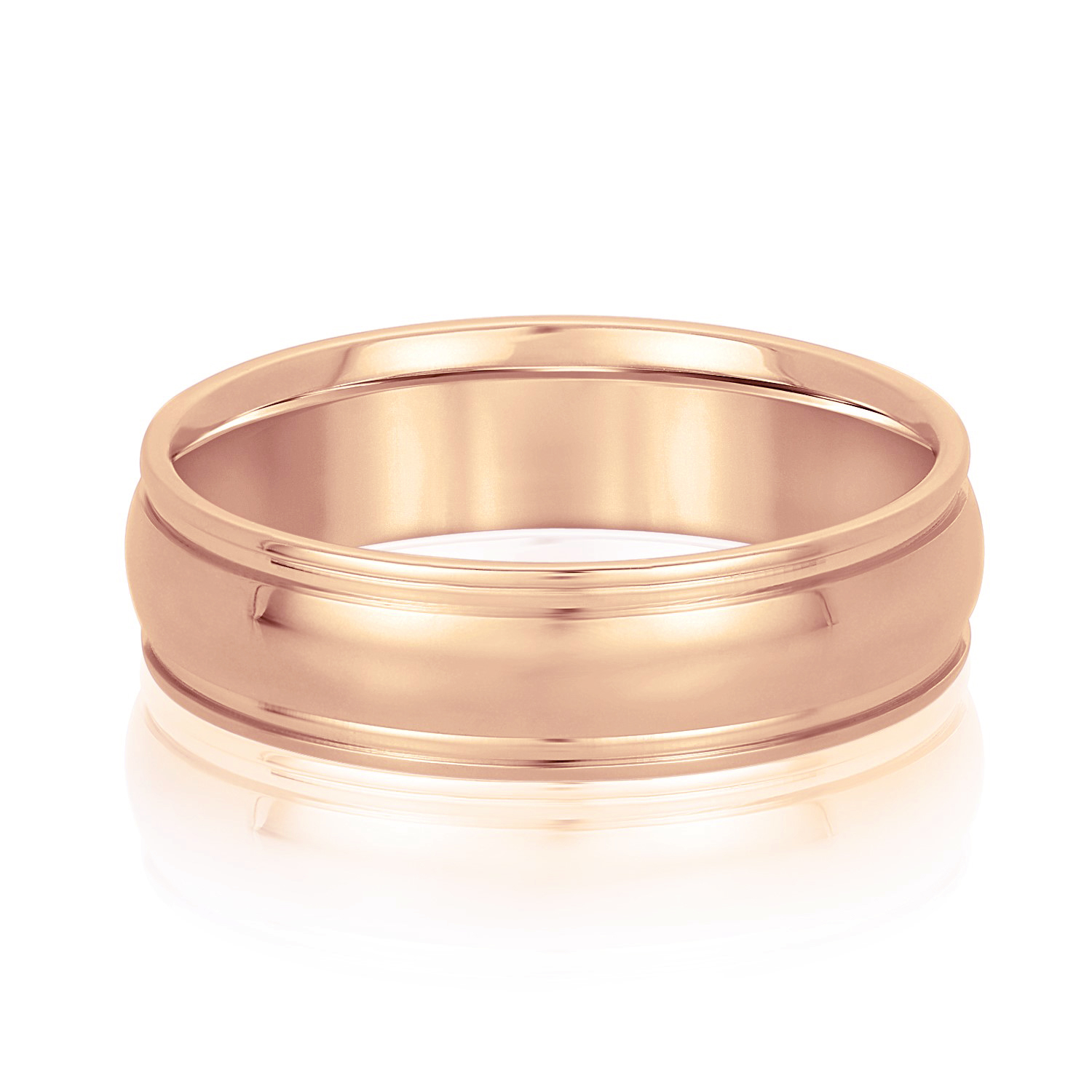 14K Tri Tone Gold Polished Dome Ring