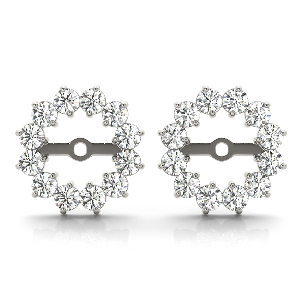 DreamStone POINTED PRONGED DIAMOND JACKETS EARRINGS in 18K White Gold ...